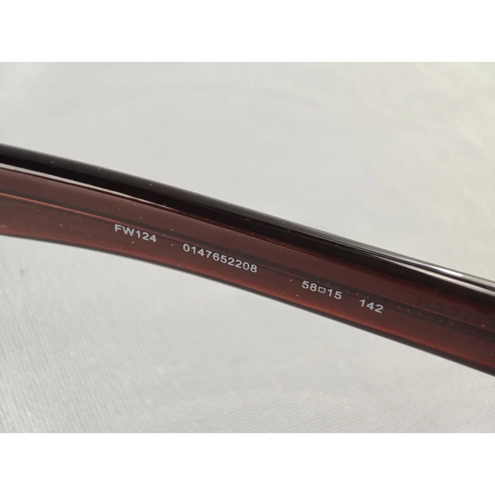 Fossil FW124 Brown Translucent Oversized Sunglasses Women's Butterfly 58-15-142